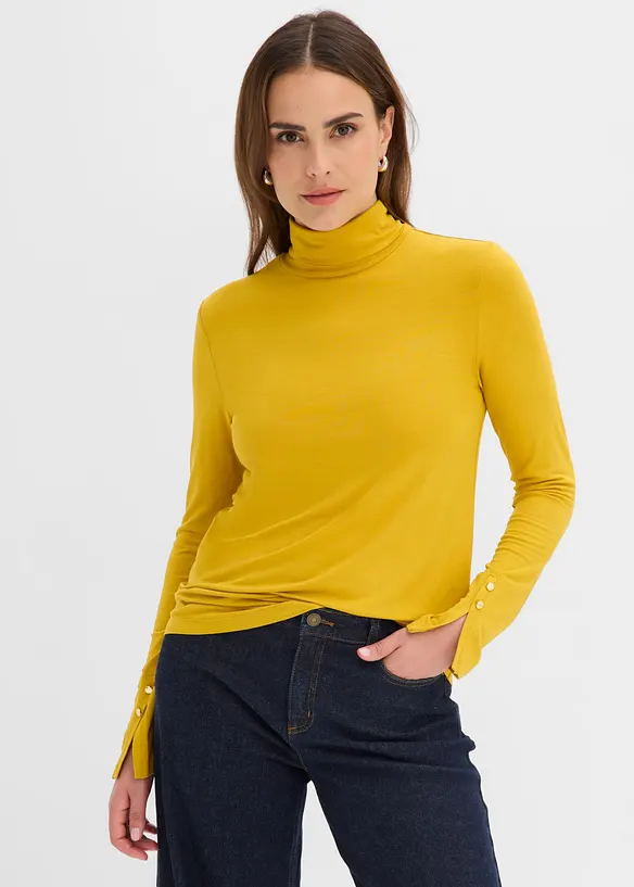 Maglia dolcevita con bottoni decorativi, bonprix