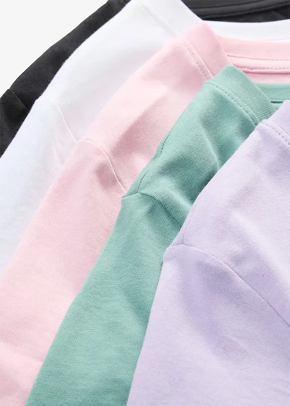Maglia con scollo rotondo (pacco da 5), bonprix