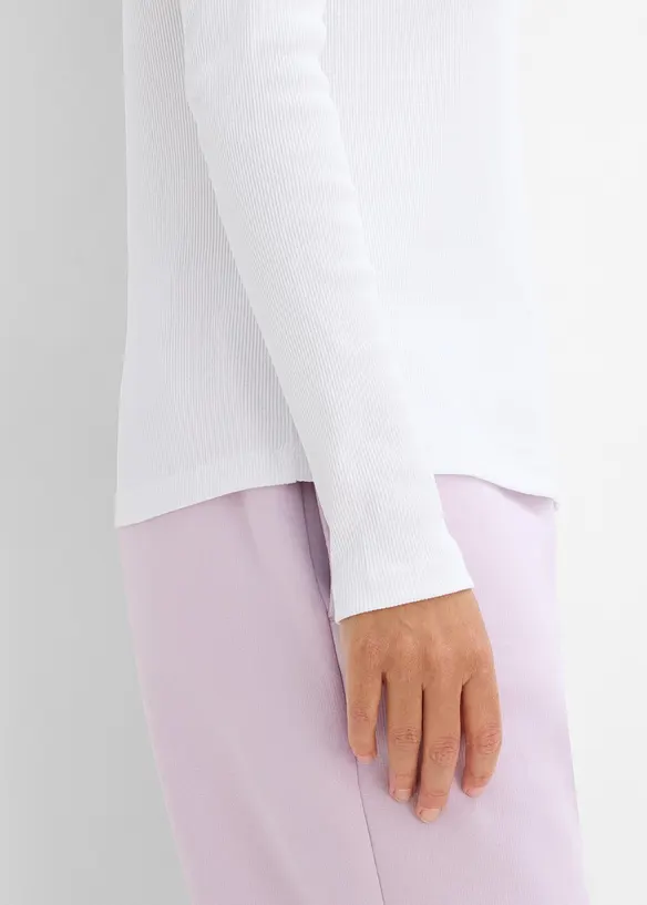 Maglia a costine in puro cotone biologico (pacco da 4), bonprix