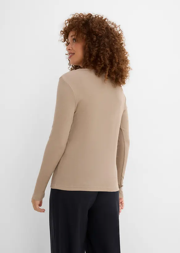 Maglia a costine in puro cotone biologico (pacco da 4), bonprix