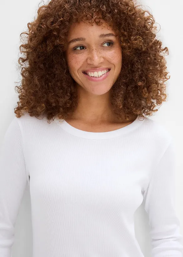Maglia a costine in puro cotone biologico (pacco da 4), bonprix