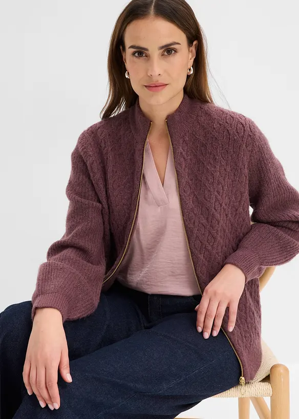 Cardigan con lavorazione a rombi, bonprix