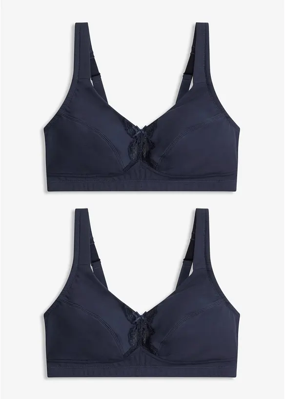 Reggiseno senza ferretto  con cotone biologico (pacco da 2), bonprix