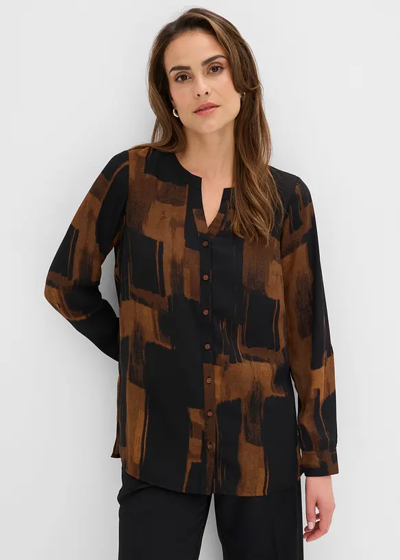 Camicetta lunga di chiffon a fantasia, bonprix