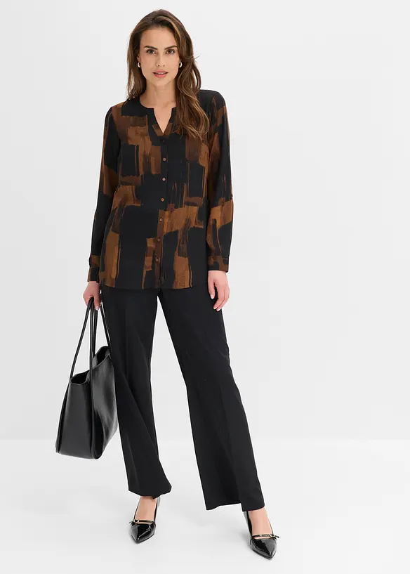 Camicetta lunga di chiffon a fantasia, bonprix