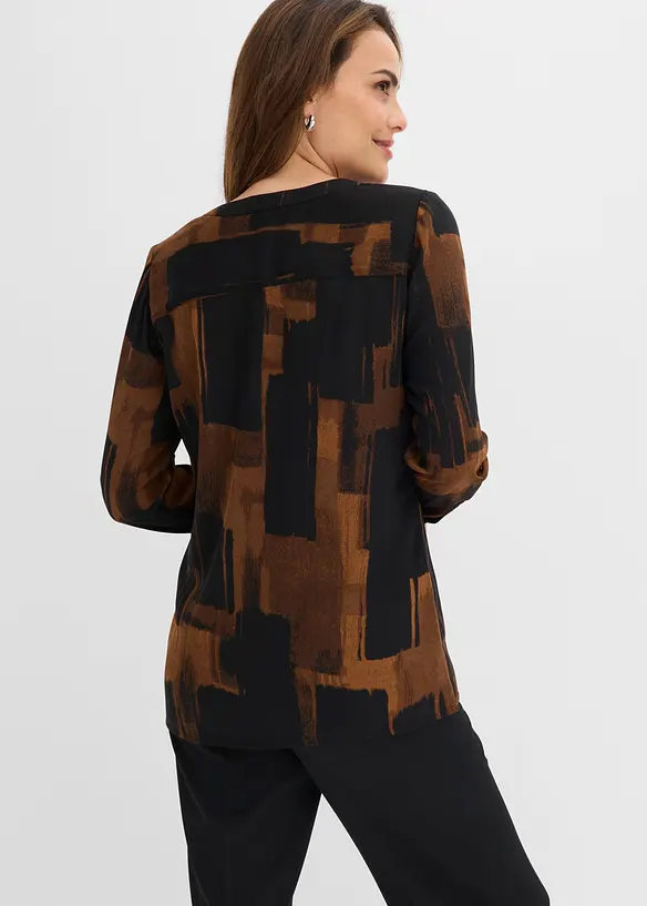 Camicetta lunga di chiffon a fantasia, bonprix