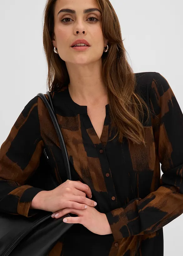 Camicetta lunga di chiffon a fantasia, bonprix