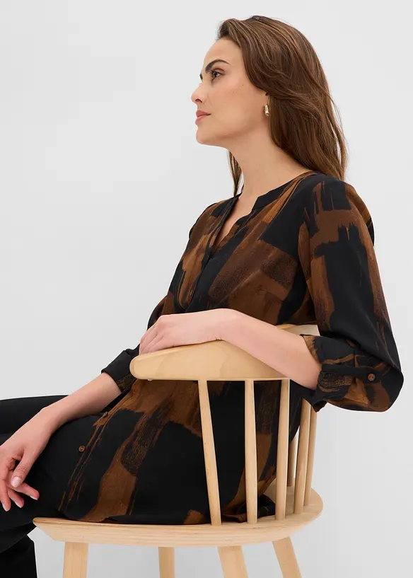 Camicetta lunga di chiffon a fantasia, bonprix