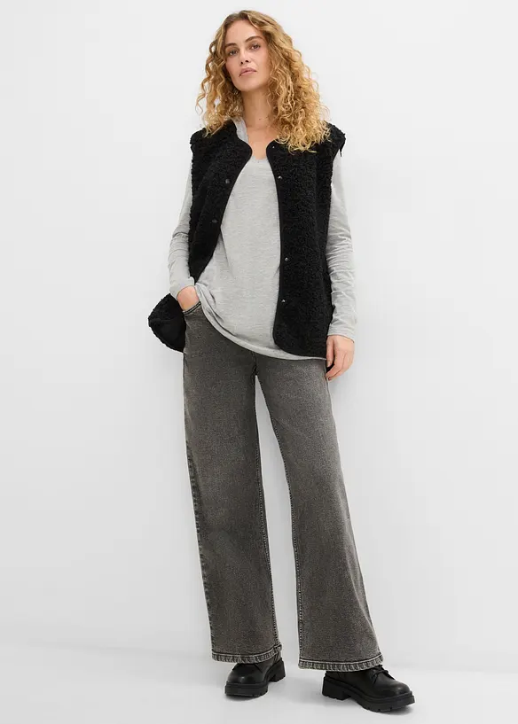Maglia lunga con cappuccio, bonprix