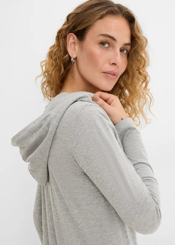 Maglia lunga con cappuccio, bonprix