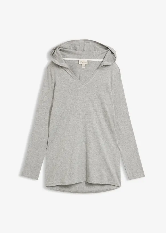Maglia lunga con cappuccio, bonprix