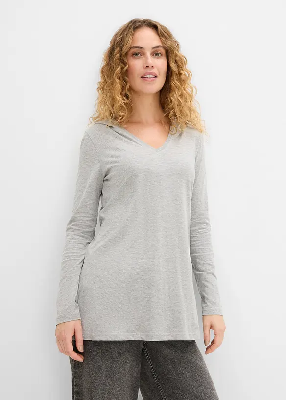 Maglia lunga con cappuccio, bonprix