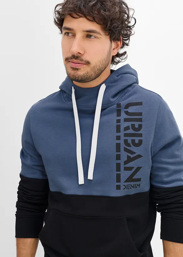Felpa con cappuccio, slim fit, bonprix