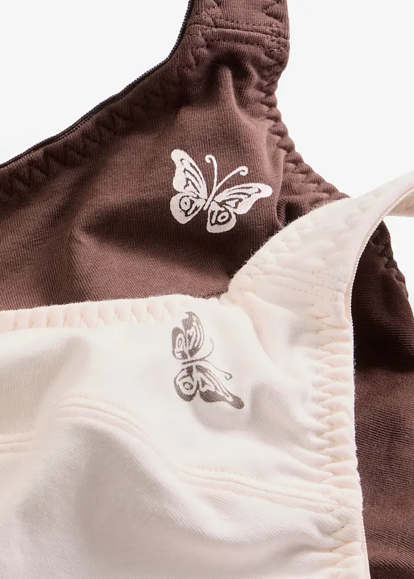 Reggiseno senza ferretto  con cotone biologico (pacco da 2), bonprix