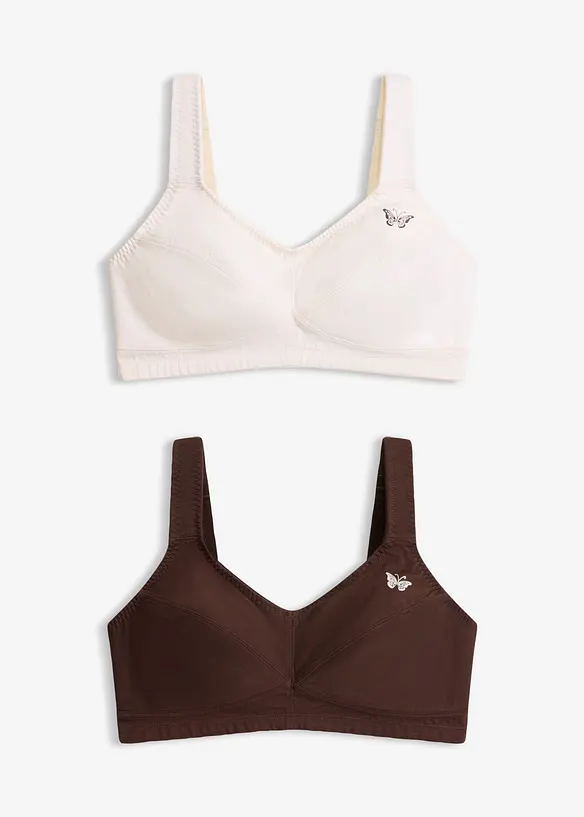 Reggiseno senza ferretto  con cotone biologico (pacco da 2), bonprix