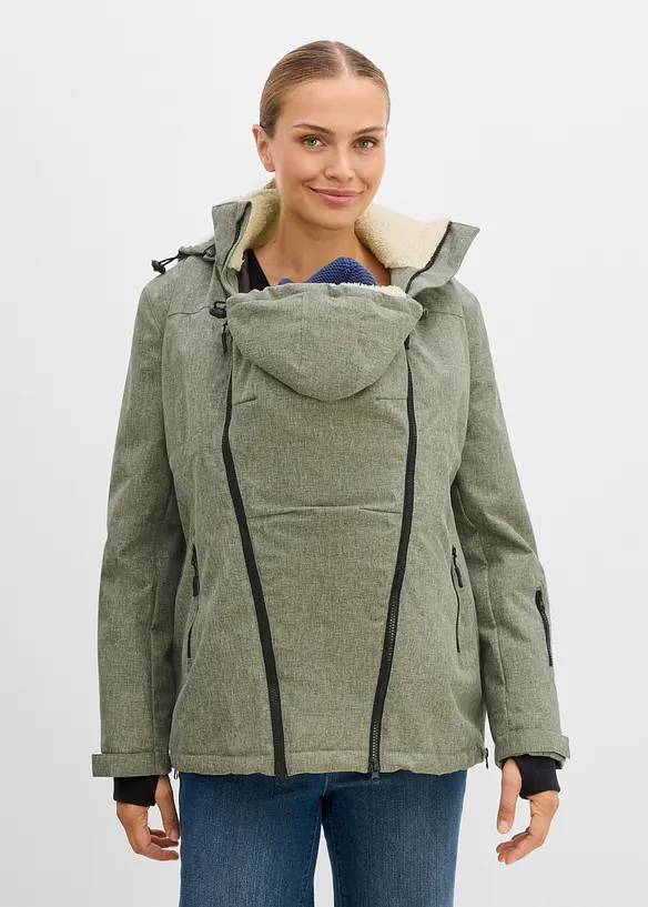 Giacca pr&eacute;maman morbida 3 in 1 con inserto babywearing, bonprix