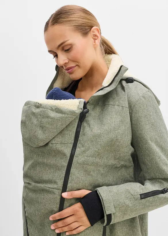 Giacca pr&eacute;maman morbida 3 in 1 con inserto babywearing, bonprix
