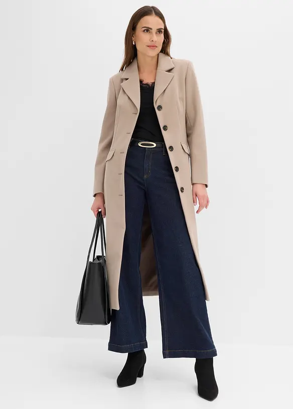 Cappotto lungo in simil lana, bonprix