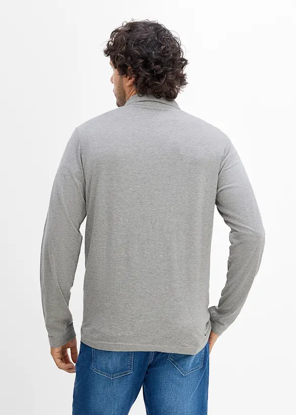 Polo a maniche lunghe con taschino al petto (pacco da 2), bonprix