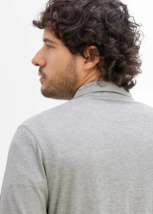 Polo a maniche lunghe con taschino al petto (pacco da 2), bonprix