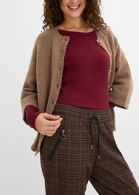 Pantaloni principe di Galles con elastico in vita, bonprix
