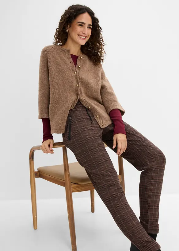 Pantaloni principe di Galles con elastico in vita, bonprix