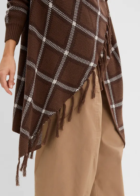 Cardigan di maglia lungo con frange, bonprix