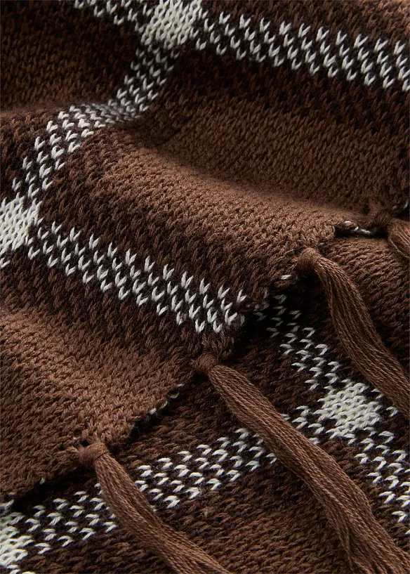 Cardigan di maglia lungo con frange, bonprix