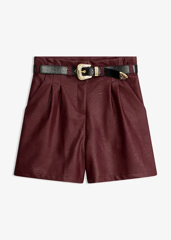 Shorts in similpelle con cintura, bonprix