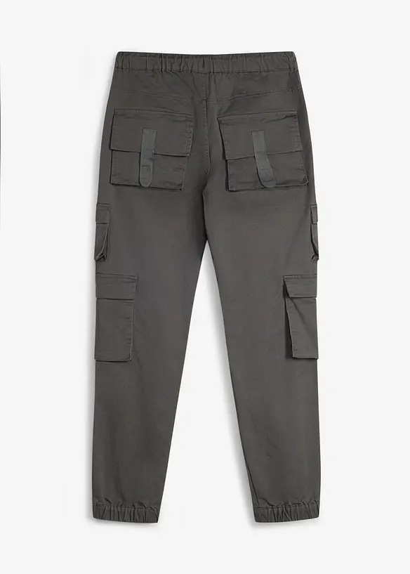 Pantaloni cargo elasticizzati con elastico in vita e tasche pratiche, regular fit, bonprix