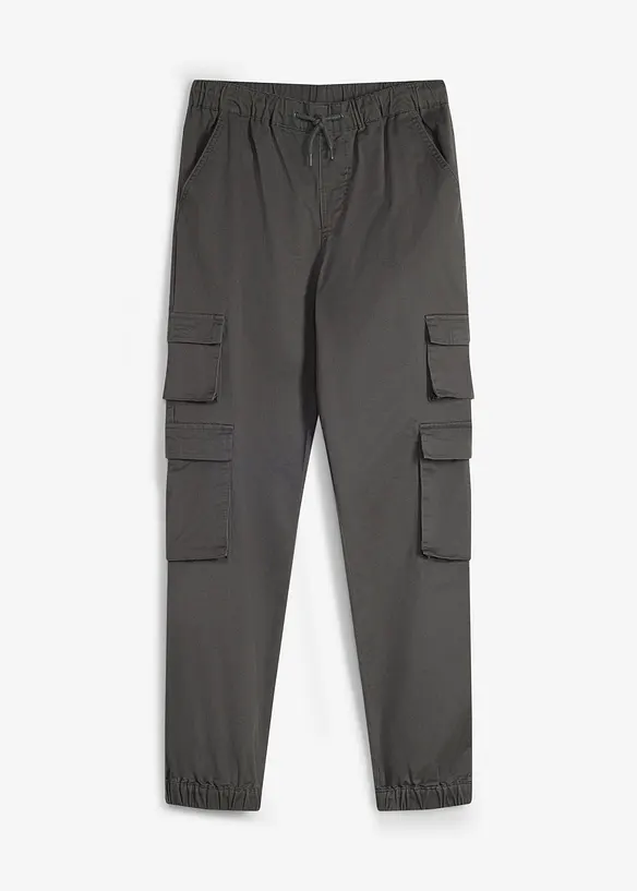 Pantaloni cargo elasticizzati con elastico in vita e tasche pratiche, regular fit, bonprix