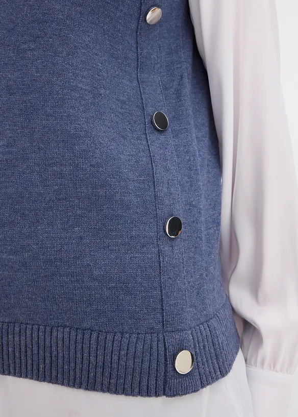 Maglione con inserto effetto camicia, bonprix