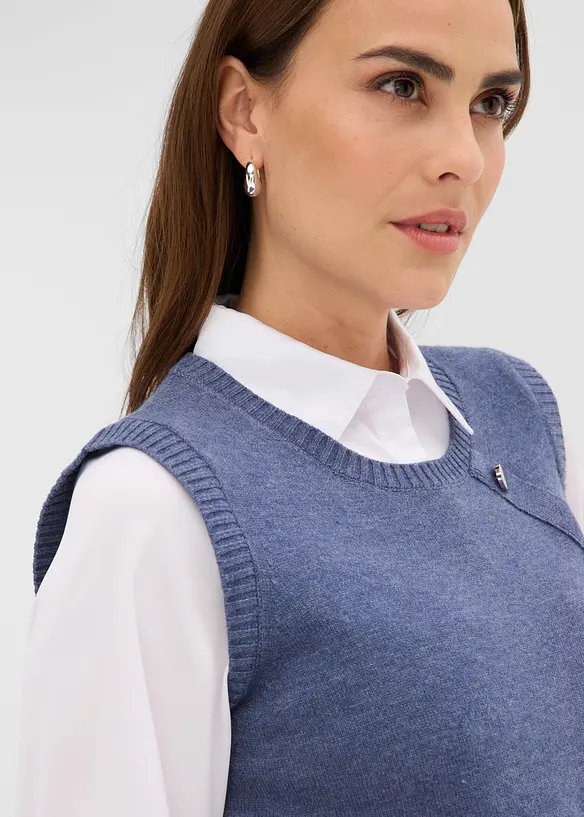 Maglione con inserto effetto camicia, bonprix