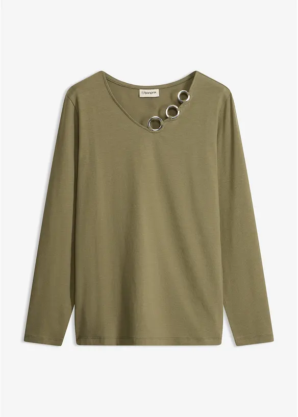 Maglia a maniche lunghe con occhielli, bonprix
