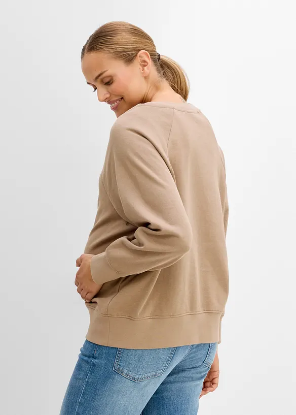 Felpa pr&eacute;maman / da allattamento 2 in 1 in cotone biologico, bonprix