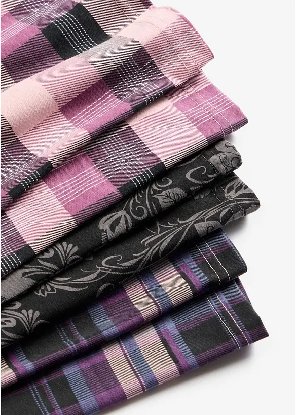 Pantaloni da pigiama in puro cotone (pacco da 3), bonprix