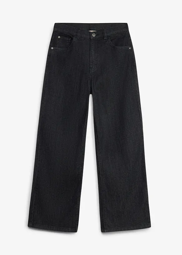 Jeans wide leg, vita media, bonprix