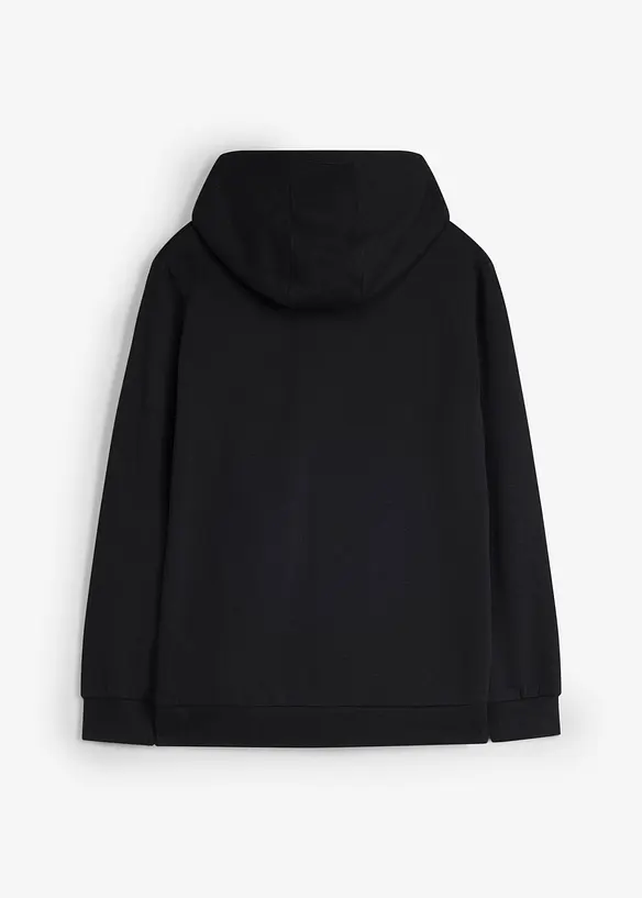 Felpa con zip e cappuccio in morbido misto cotone, bonprix