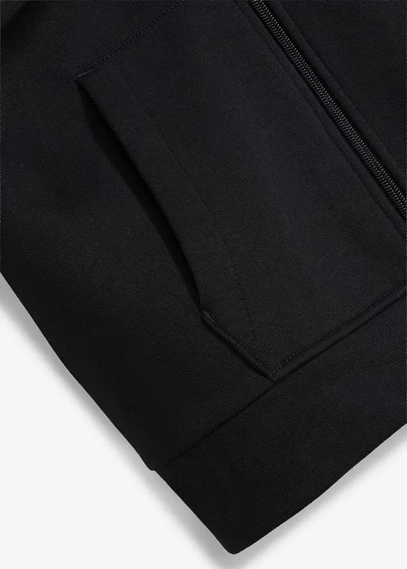 Felpa con zip e cappuccio in morbido misto cotone, bonprix