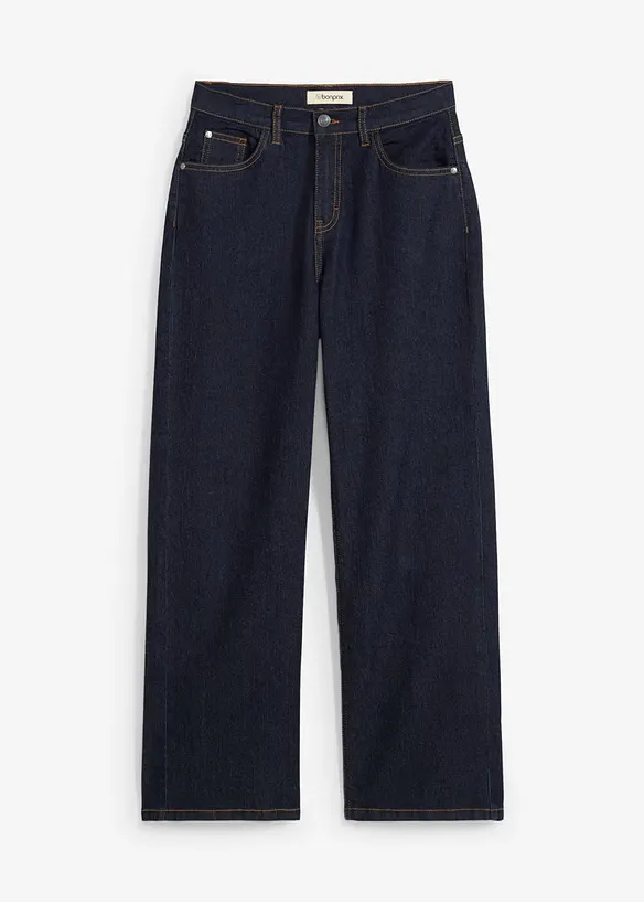 Jeans wide leg, vita media, bonprix