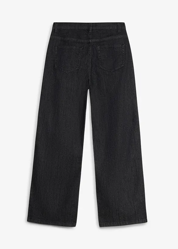 Jeans wide leg, vita media, bonprix