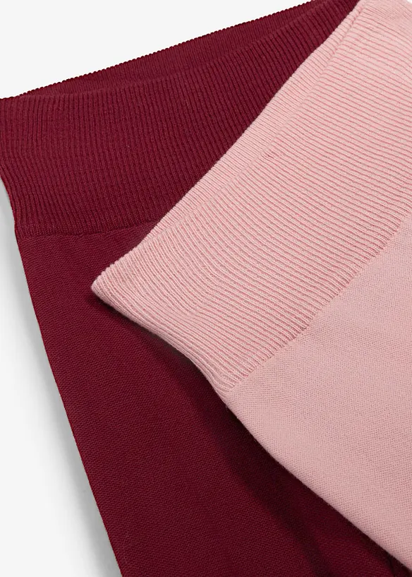 Pantaloni allungabili in morbida maglia di misto cotone (pacco da 2), bonprix