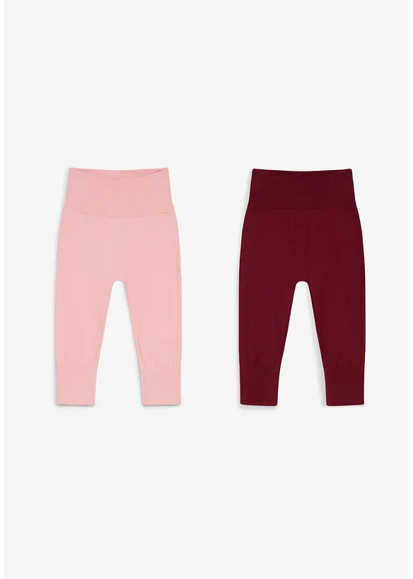 Pantaloni allungabili in morbida maglia di misto cotone (pacco da 2), bonprix