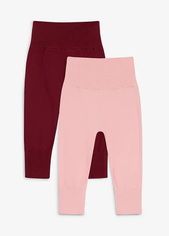 Pantaloni allungabili in morbida maglia di misto cotone (pacco da 2), bonprix