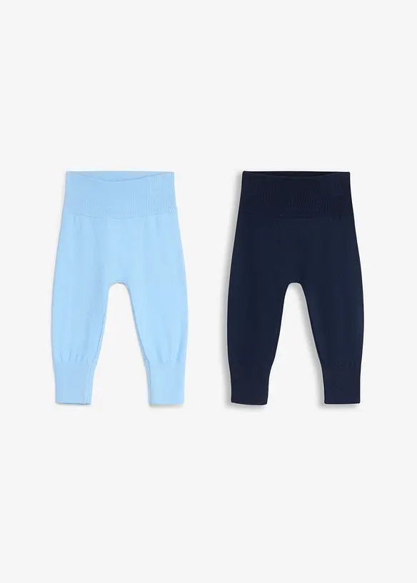 Pantaloni allungabili in morbida maglia di misto cotone (pacco da 2), bonprix