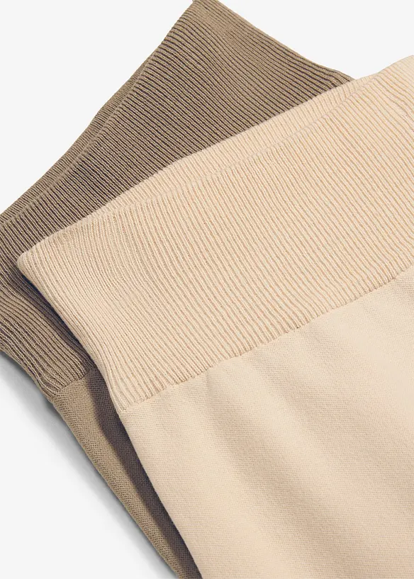 Pantaloni allungabili in morbida maglia di misto cotone (pacco da 2), bonprix