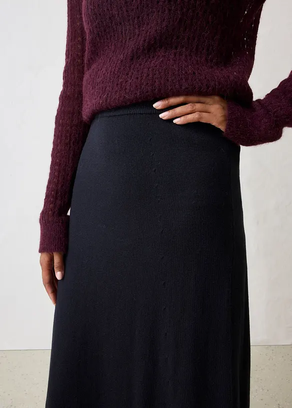 Gonna in maglia di misto lana morbido, bonprix