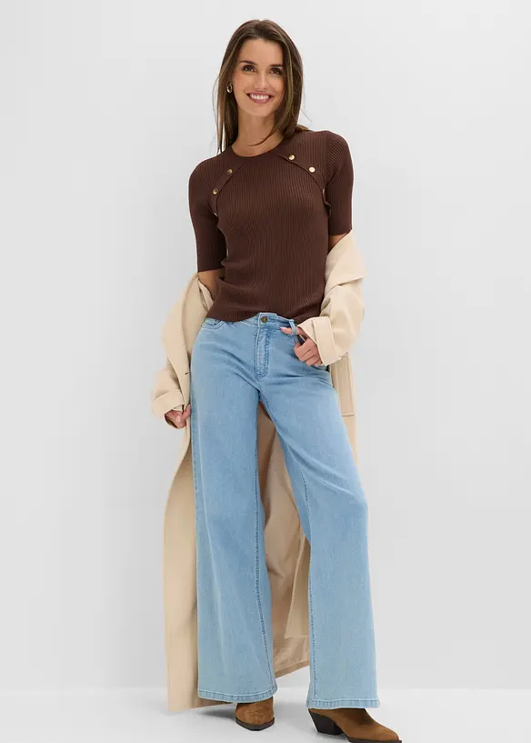 Maglione in filato fine di misto viscosa morbido, bonprix