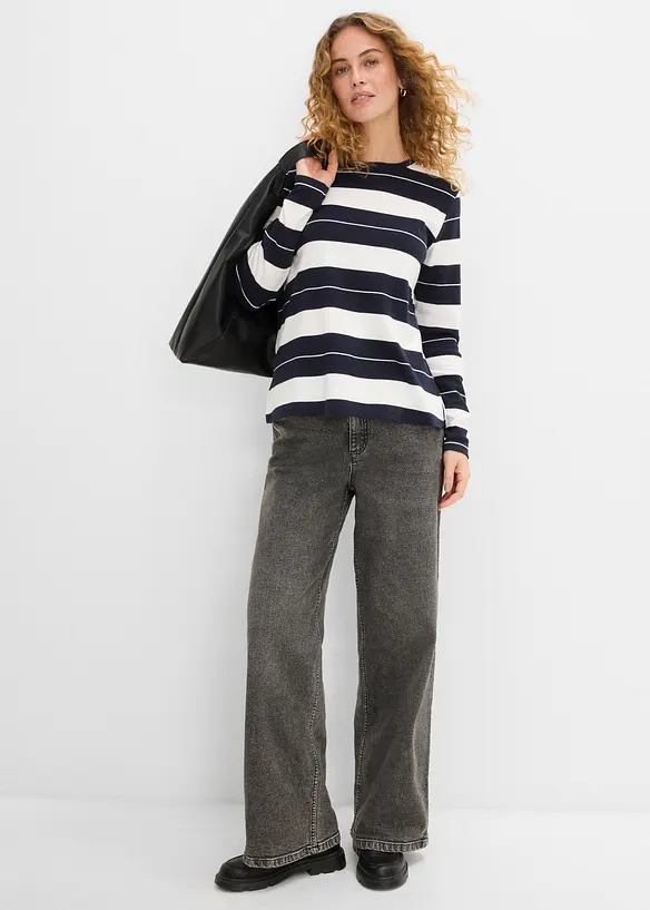 Maglia a maniche lunghe in cotone pesante, bonprix