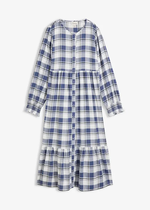 Abito midi in flanella di puro cotone, bonprix